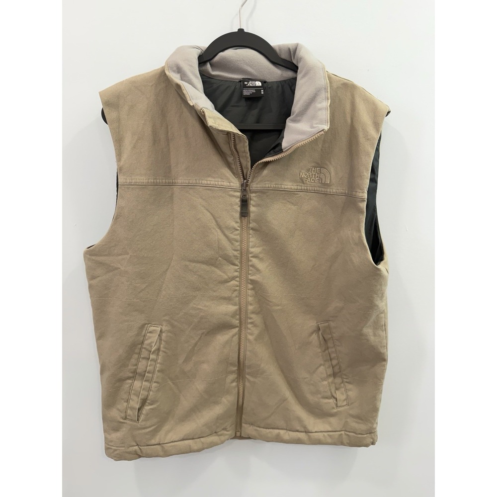 The North Face Medium Tan Cotton Blend Full Zip Utility Vest Outdoor Layer Piece